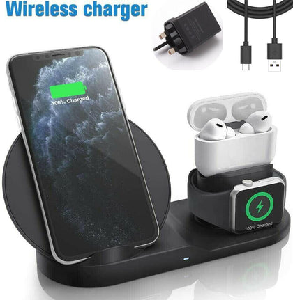 3in1 Wireless Charger 10W Fast Charging Dock - mazz land