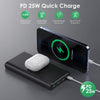 Wireless Power Bank 33800mAh 5 Outputs Portable Charger, Pxwaxpy External Battery Pack with 2 Inputs