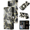 iPhone Leather Flip Wallet Marble Phone Cover